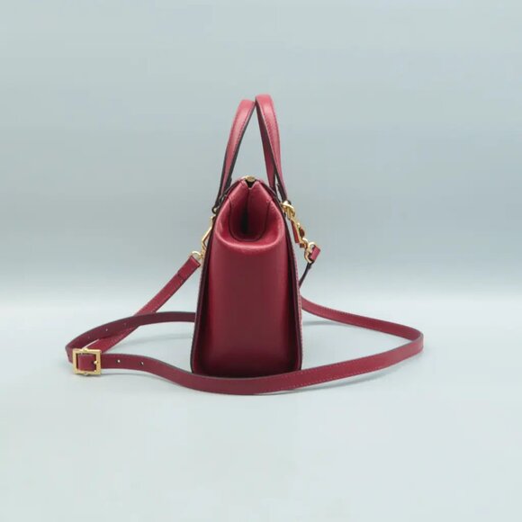 100% Authentic GUCCI Ophidia Top Handle Red Canvas Satchel - Picture 3 of 12